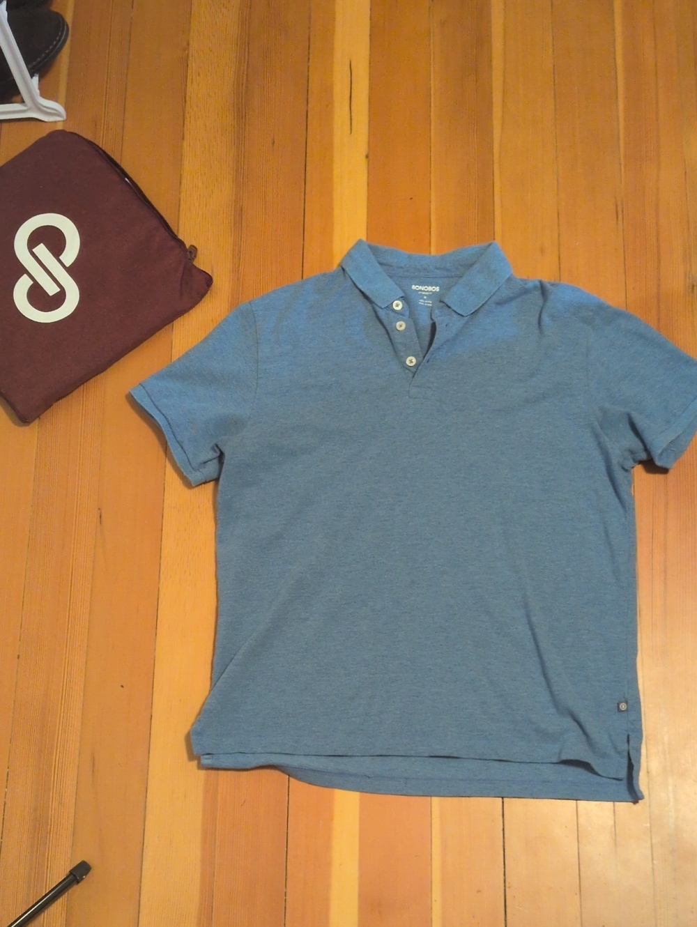Bonobos Heathered Slate Blue Short Sleeve Polo
